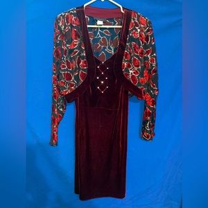 Elegant Velvet Dress with Jacket
